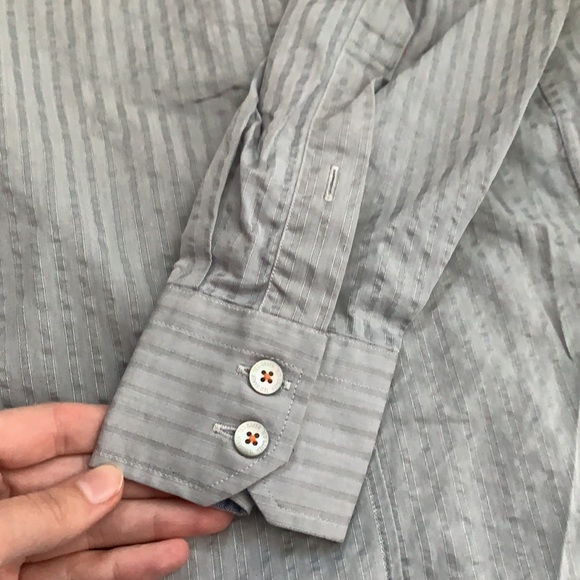 Ted Baker London | Gray 2 front pockets Dress Shirt Size XXL - Picture 4 of 11